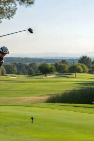 Golfer Teeing Off on a Sunny Day