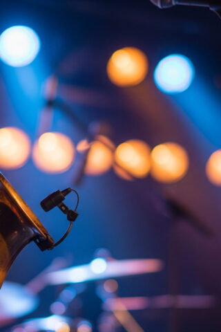 jazz band performing on stage at the club. AI generative.